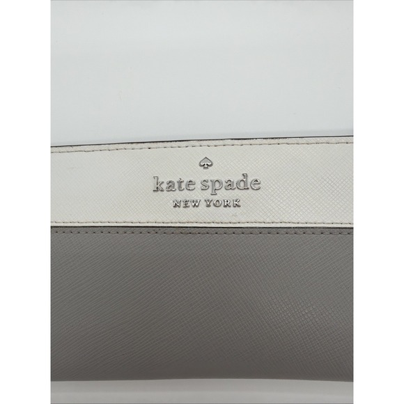 Kate Spade Staci Wallet Colorblock Slim Bifold Nimbus Grey Clutch Organizer - Picture 2 of 14